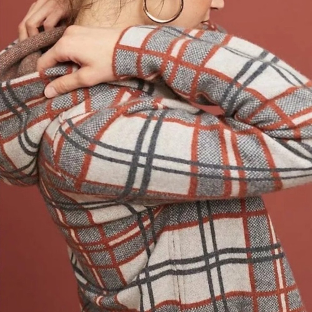 Anthropologie Field Flower Hooded Sweater Coat